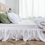 Linen Bed Valance with Ruffles