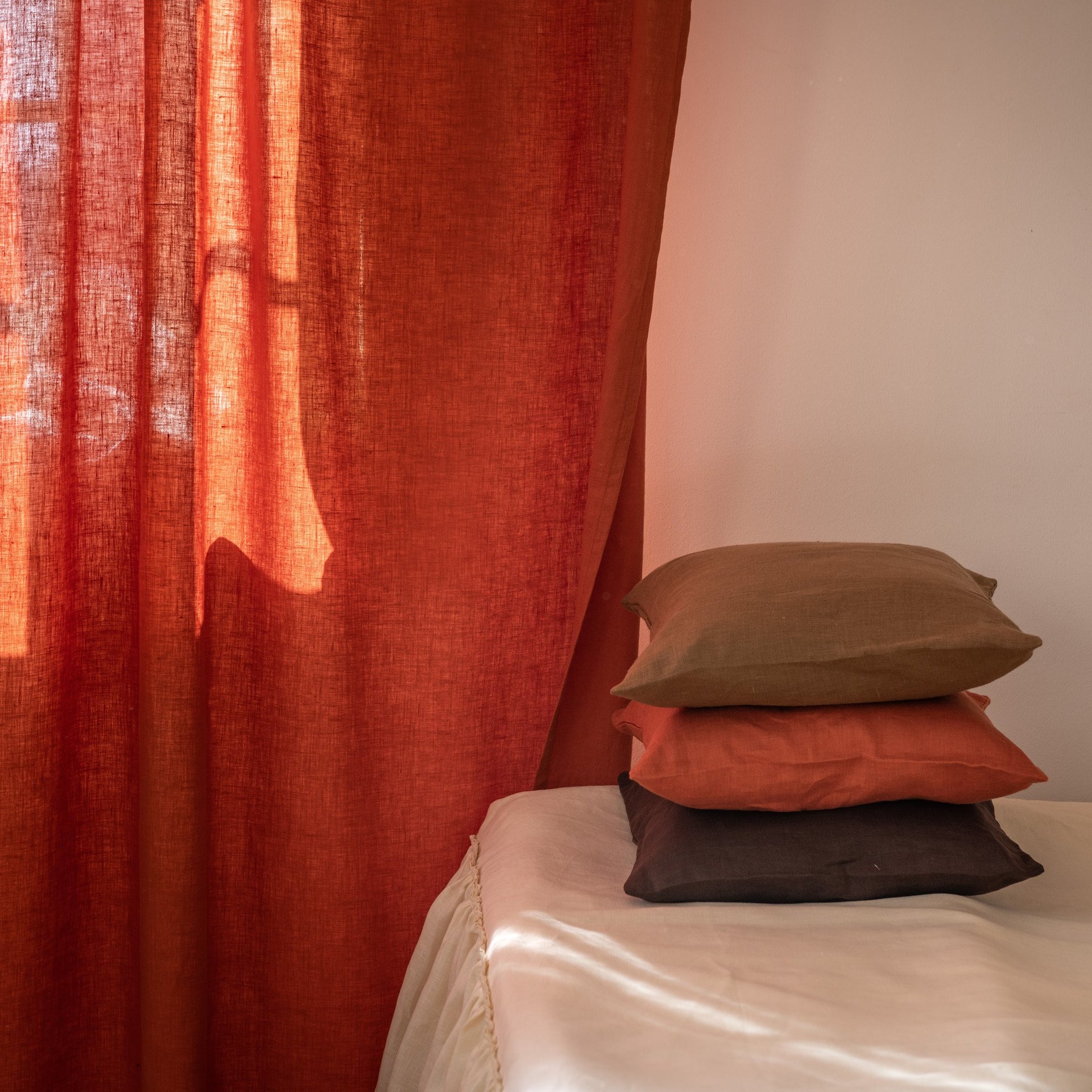 Orange Linen Curtain