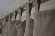 Colour Block Linen Curtain with Blackout Lining