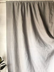 Ruffled Linen Curtain with Blackout Lining - Natural Flax Linen - Solid Room Darkening Panel - Pole Pocket or Heading for Ceiling Track