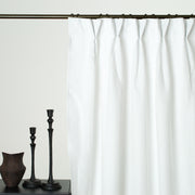 Dutch Pleat Linen Curtain Panel with Blackout Lining - Heading for Rings and Hooks - Lined Linen Darkening Curtain