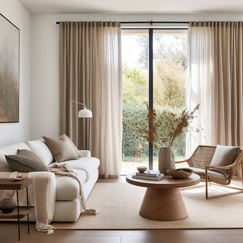 Beige Curtains for Living Room