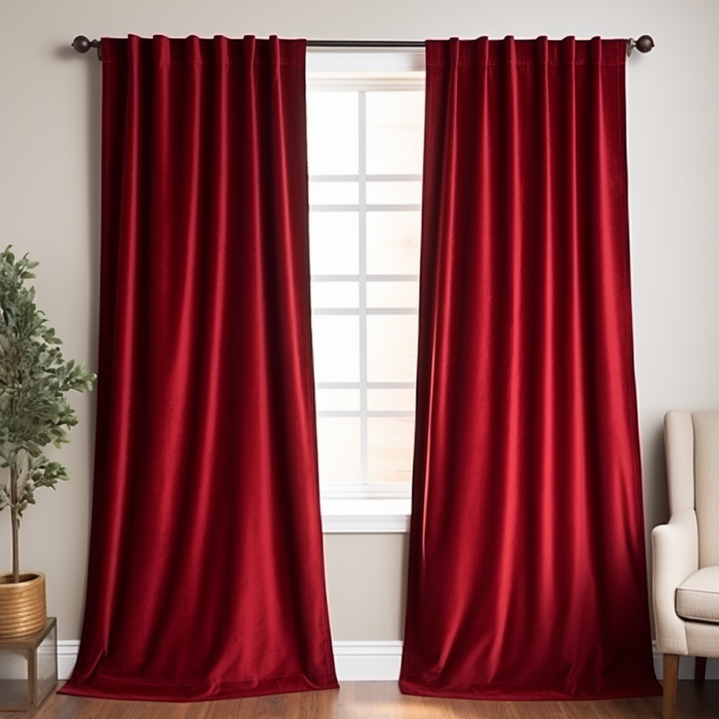 Red Curtains for Living Room: Modern Dark Red Curtains