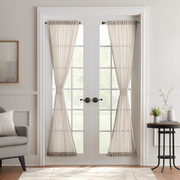 Natural Sheer Linen French Door Curtain Panel