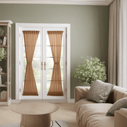 Tawny Brown Linen French Door Curtain