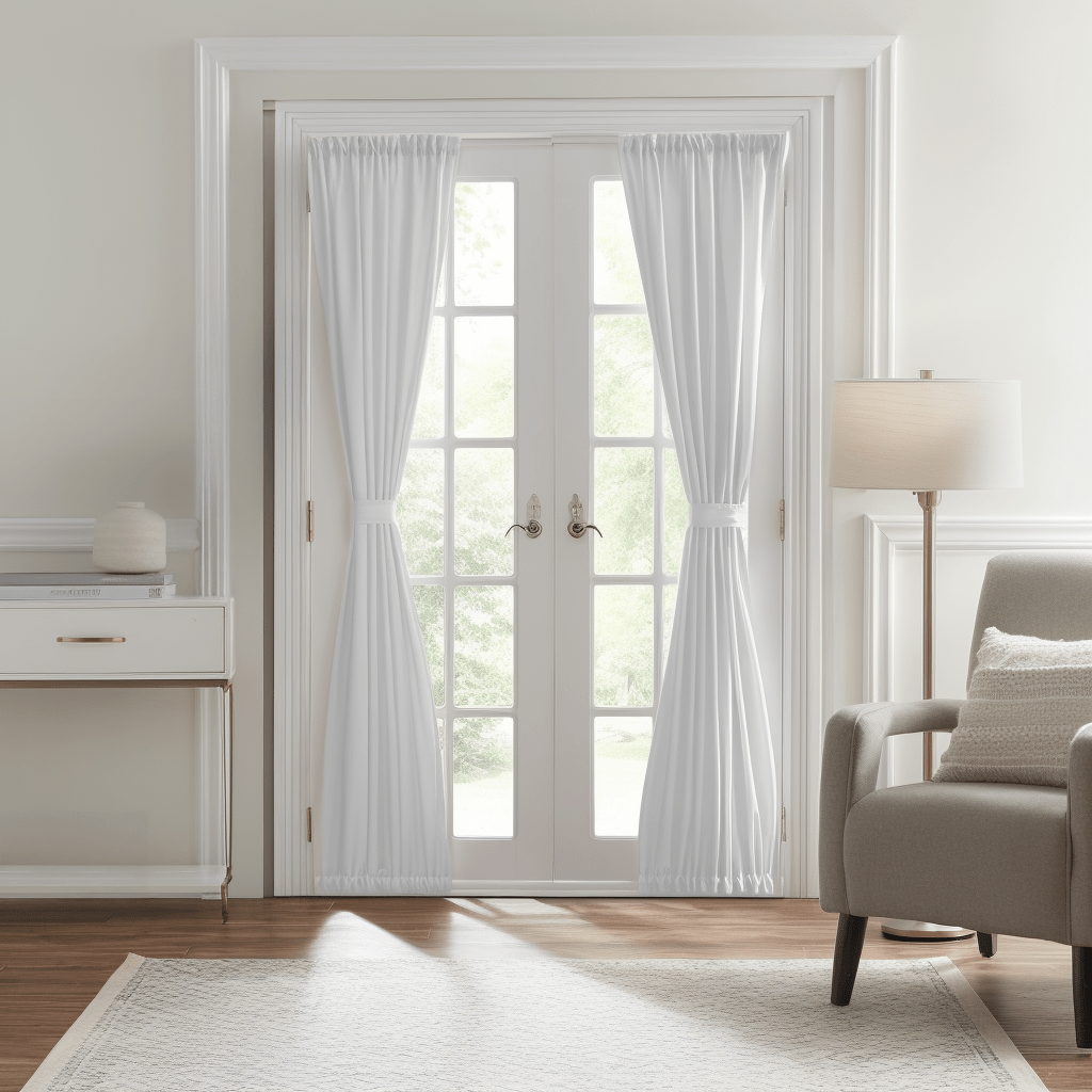 White Linen French Door Curtain 