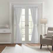 White Linen French Door Curtain 