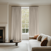 Heavy Weight Ecru Linen Pencil Pleat Blackout Curtains