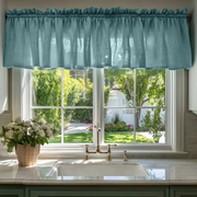 Aquamarine Blue Linen Valance