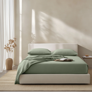 Asparagus Green Linen Extra & Ultra Deep Fitted Sheet
