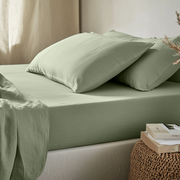 Asparagus Green Linen Extra & Ultra Deep Fitted Sheet