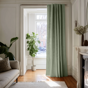 Asparagus Linen Doorway Curtain with Multitape