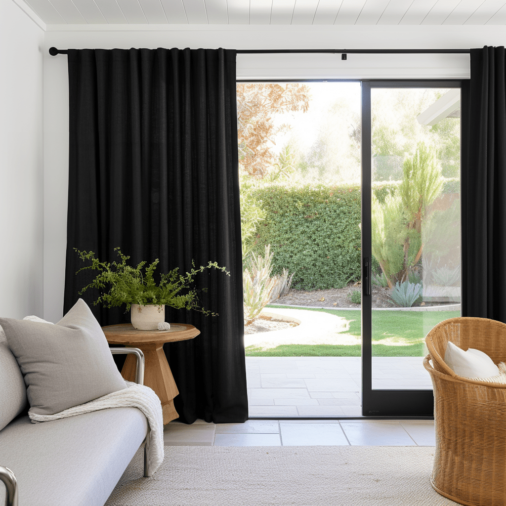 Back Tabs Thermal Blackout Curtain Panel for Patio Sliding Doors