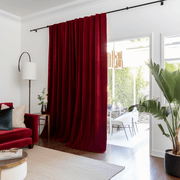 Thermal Velvet Back Tabs Blackout Curtain Panel for Patio Sliding Doors