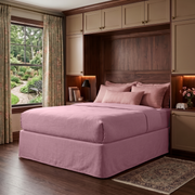 Dusty Rose Linen Tailored Bed Skirt 