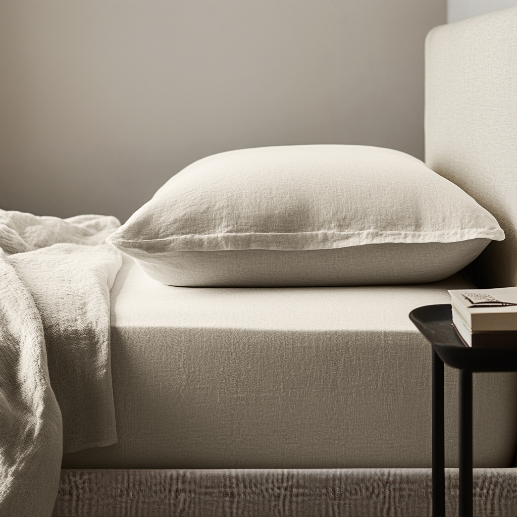 Ecru Beige Heavyweight Linen Extra & Ultra Deep Fitted Sheet