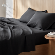 Black Linen Extra & Ultra Deep Fitted Sheet