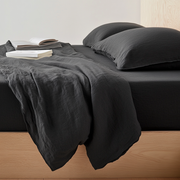 Black Linen Extra & Ultra Deep Fitted Sheet