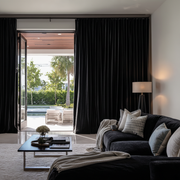 Black S-Fold Velvet Curtains for Bifold Doors