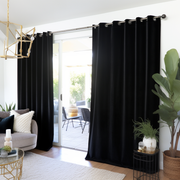 Black Velvet Blackout Eyelet Curtain