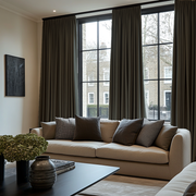 Charcoal Dark Grey Pencil Pleat Blackout Curtains