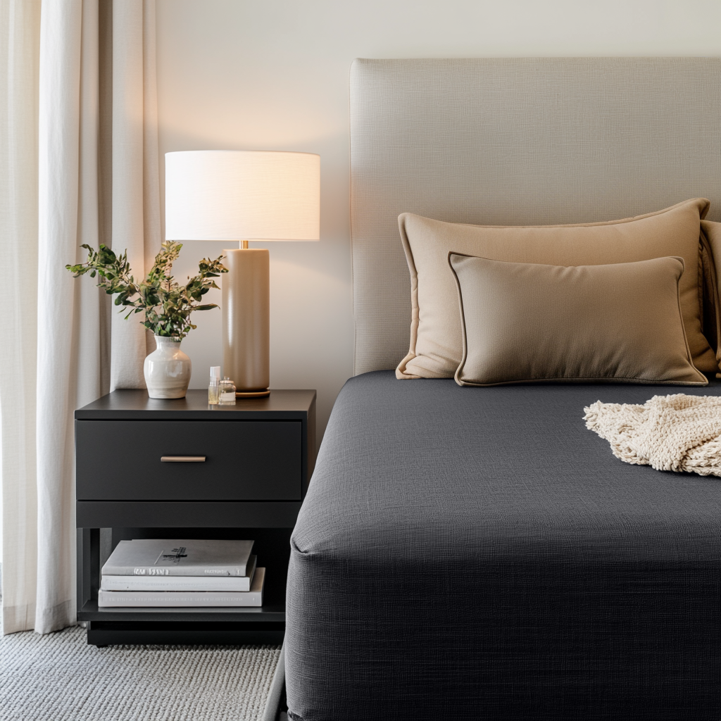 Charcoal Dark Grey Linen Extra & Ultra Deep Fitted Sheet