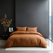 Clay Washed Heavy Weight Linen Duvet Cover Set
