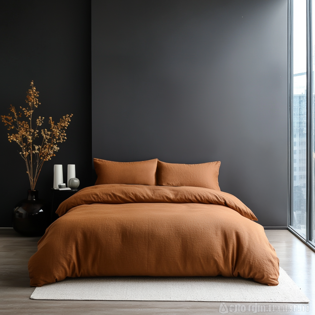 Clay Washed Heavy Weight Linen Duvet Cover Set