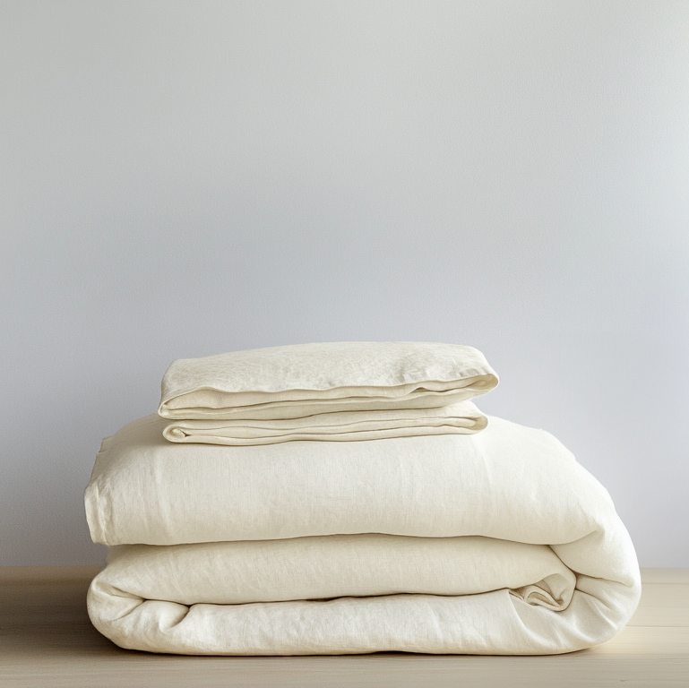 Cream Washed Linen Duvet Cover Set