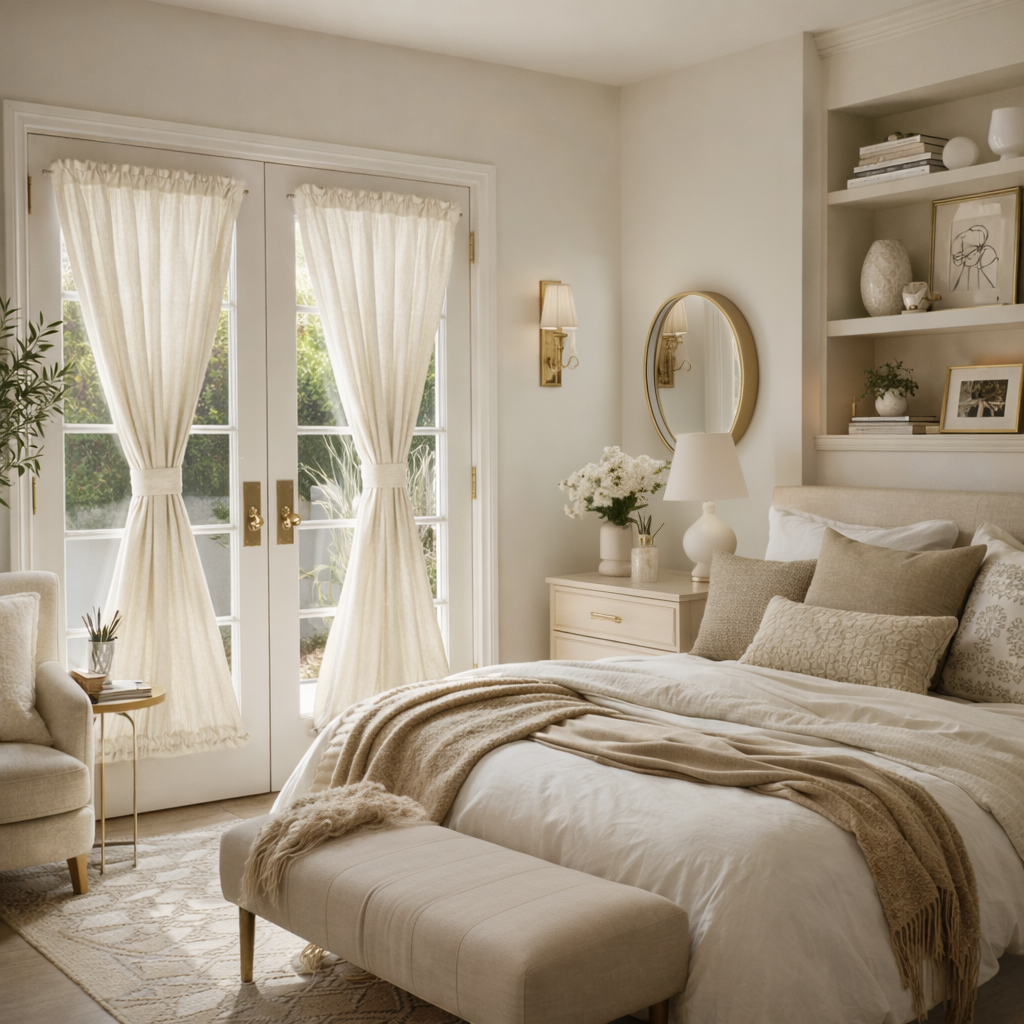 Cream Linen French Door Curtains