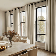 Cream Linen Eyelet Curtains