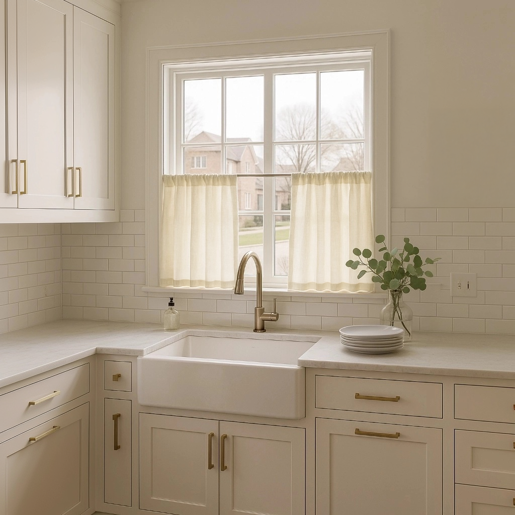 Cream Linen Cafe Curtains