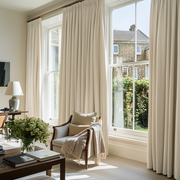 Cream Linen Thermal Pencil Pleat Curtains