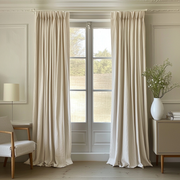Cream Linen Thermal Pinch Pleat Curtains