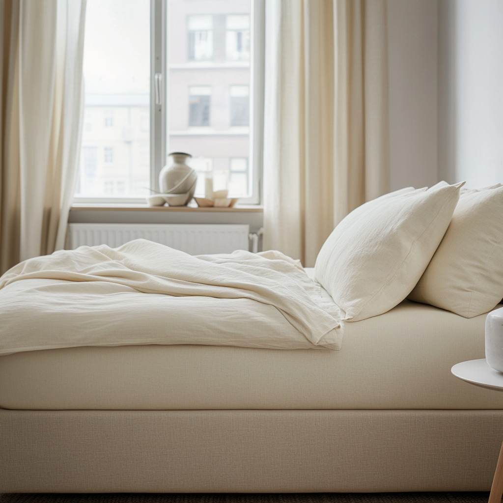 Cream Linen Extra & Ultra Deep Fitted Sheet