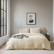 Cream Washed Linen Duvet Cover Set