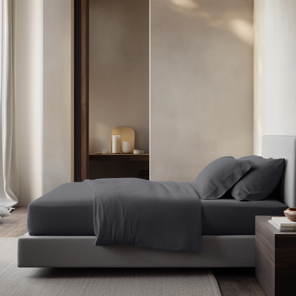 Dim Soft Grey Linen Extra & Ultra Deep Fitted Sheet