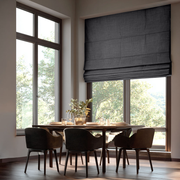 Dim Grey Linen Roman Blinds - Blackout Lining