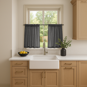 Dim Grey Linen Cafe Curtains