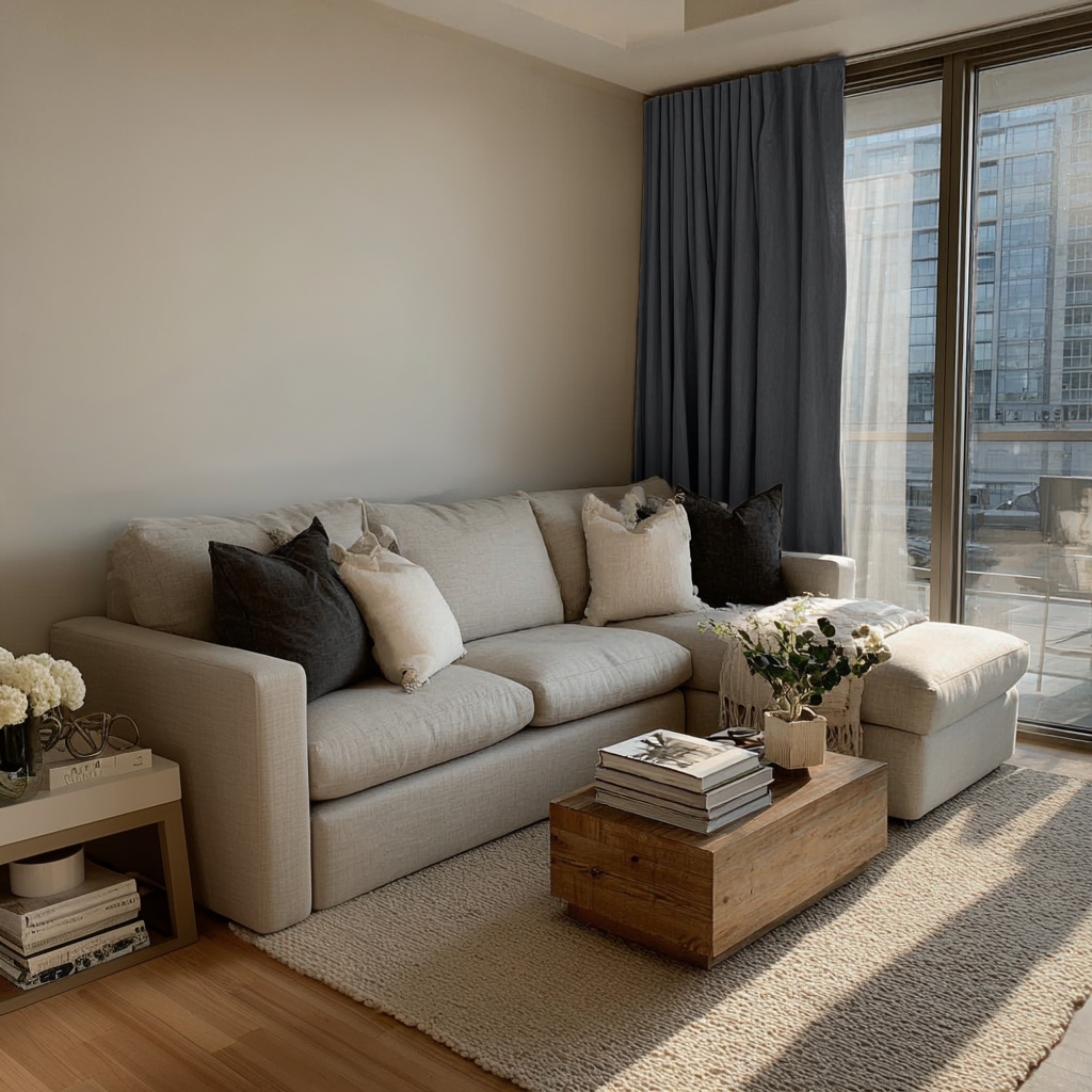 Dim Grey Linen Soundproof Curtains with Multitape