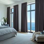 Dim Grey Linen Thermal Pencil Pleat Curtains