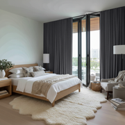 Dim Grey Linen S-Fold Curtains for Bifold Doors - Blackout Lining