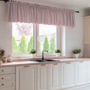 Dusty Pink Linen Kitchen Valance - Blackout Lining
