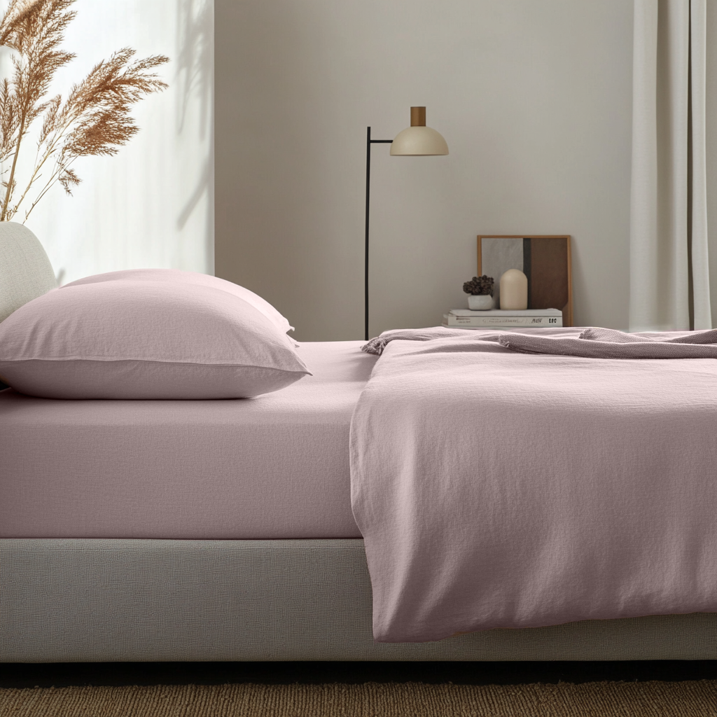 Dusty Pink Linen Extra & Ultra Deep Fitted Sheet