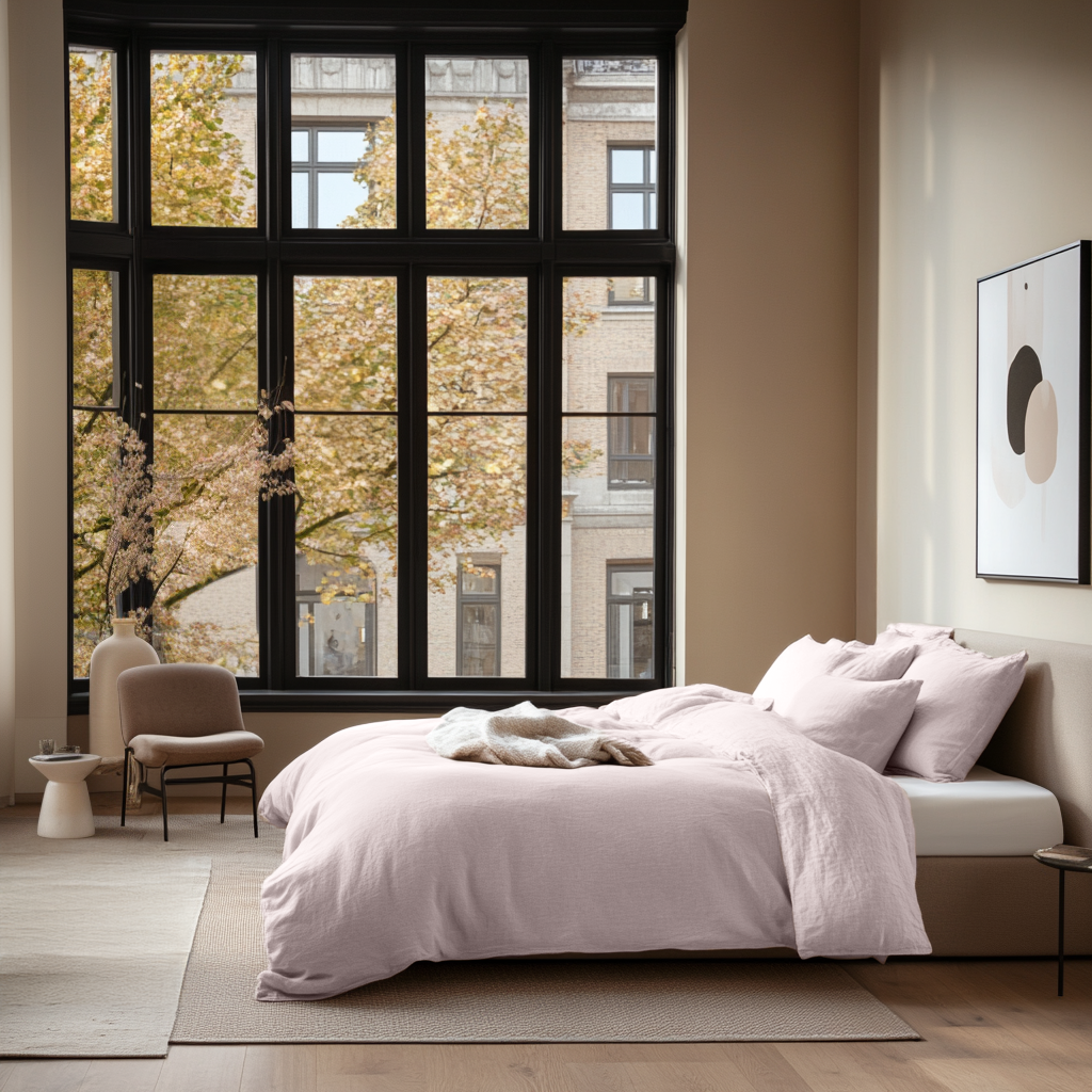 Dusty Pink Linen Duvet Cover