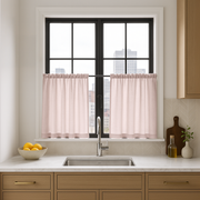 Dusty Pink Linen Cafe Curtains