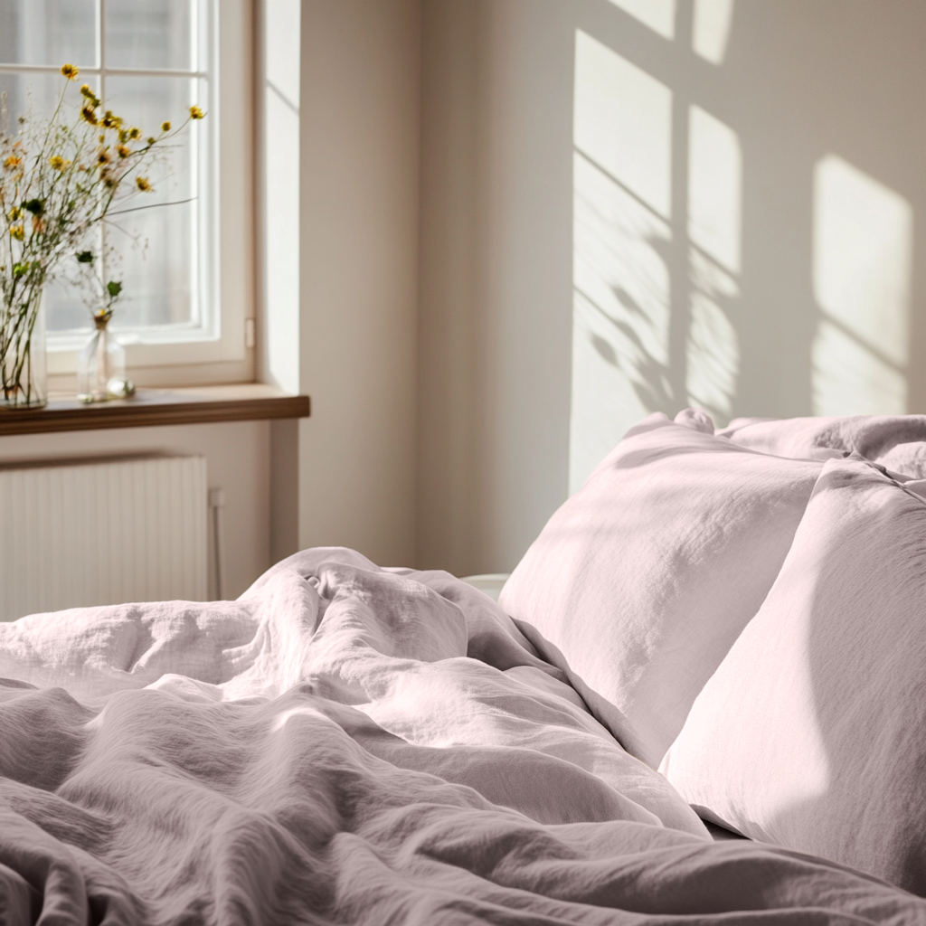 Dusty Pink Linen Duvet Cover