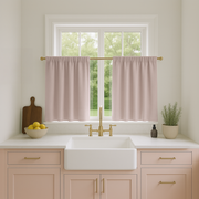 Dusty Pink Thermal Linen Cafe Curtains