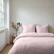 Dusty Pink Washed Linen Duvet Cover Set