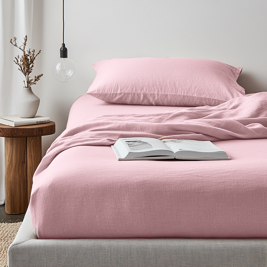 Dusty Rose Linen Extra & Ultra Deep Fitted Sheet